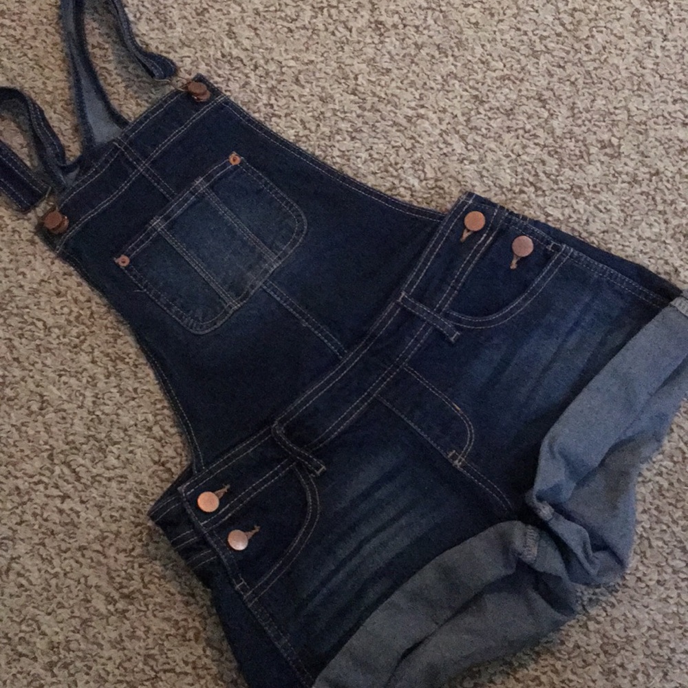 Denim Overall Shorts